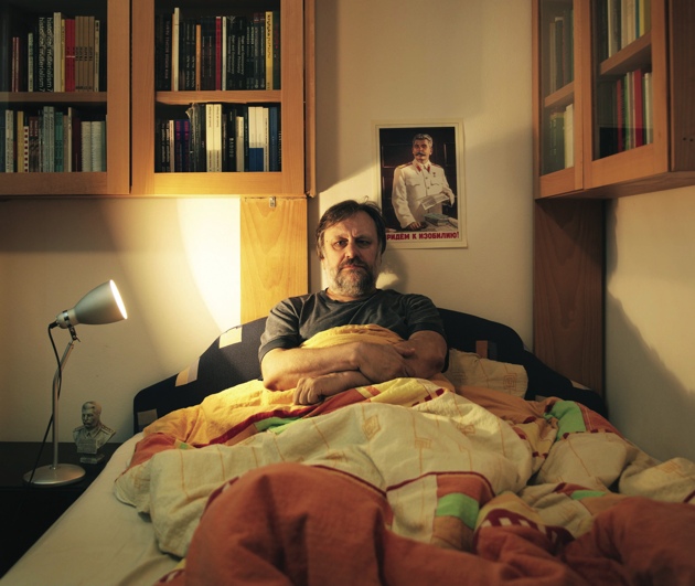 Slavoj Žižek in zijn appartement in Ljubljana